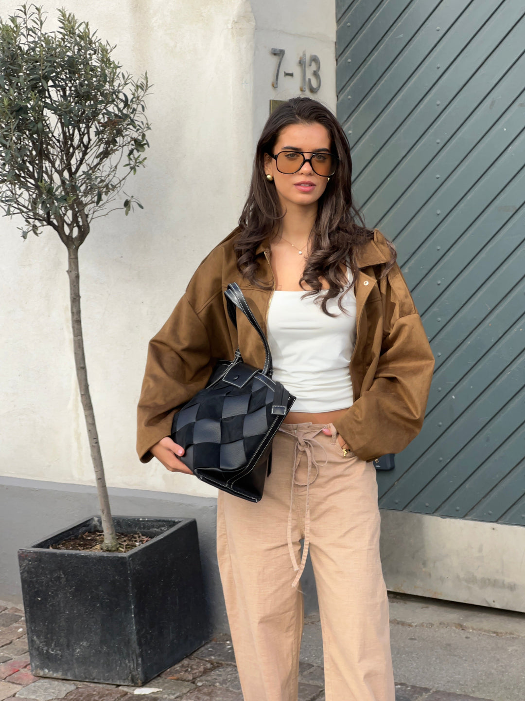 Arlinda suede bomber jacket - Dark brown