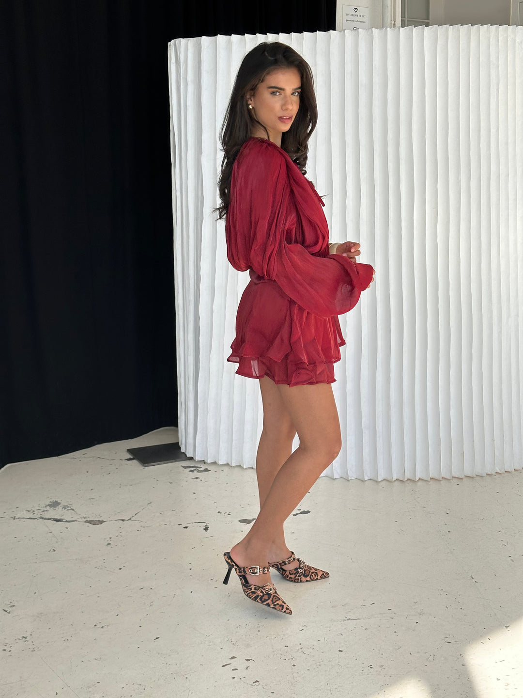 Kalia mini dress - Dark red