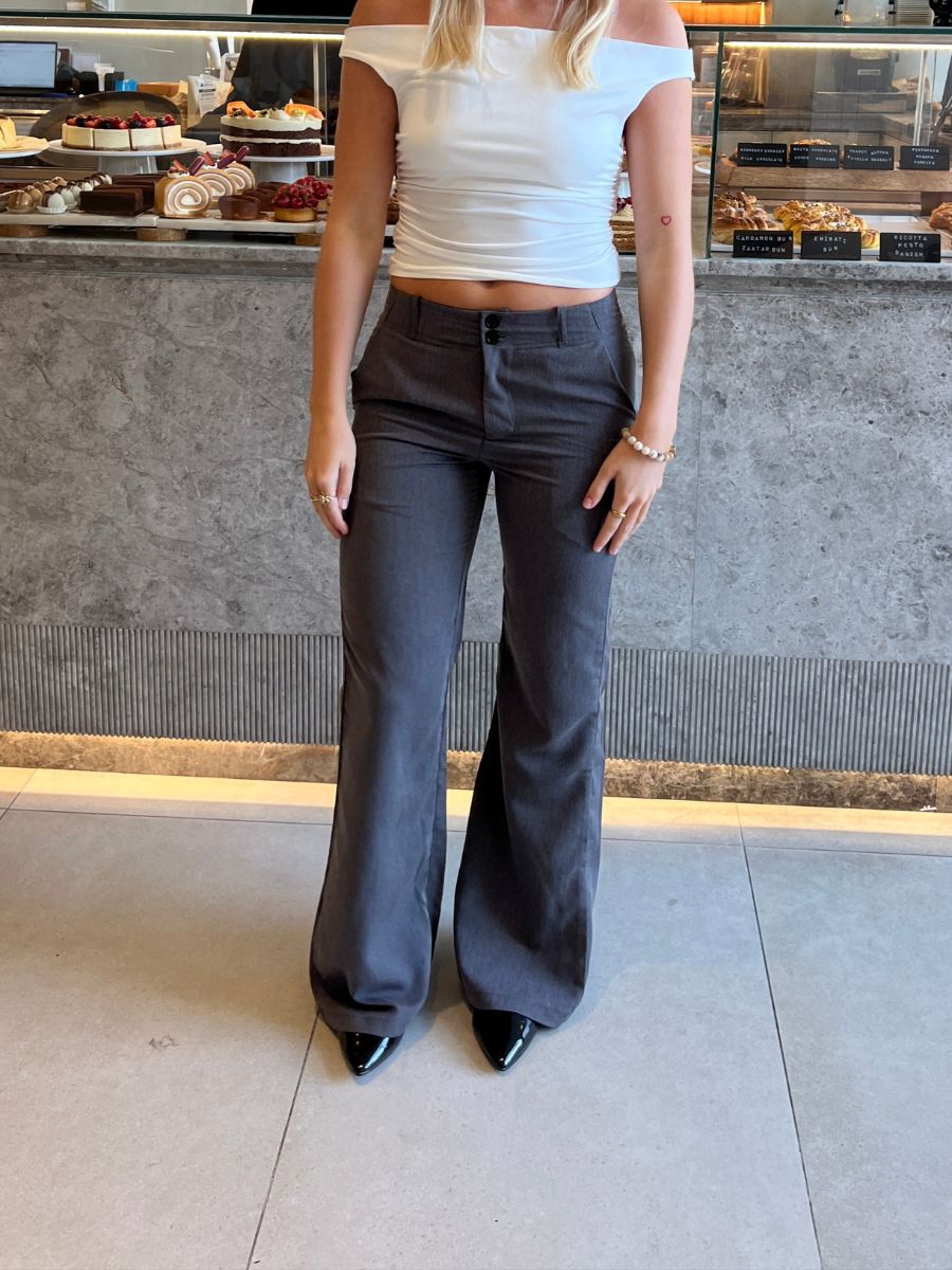 Lucy low waisted suit pants - Gray