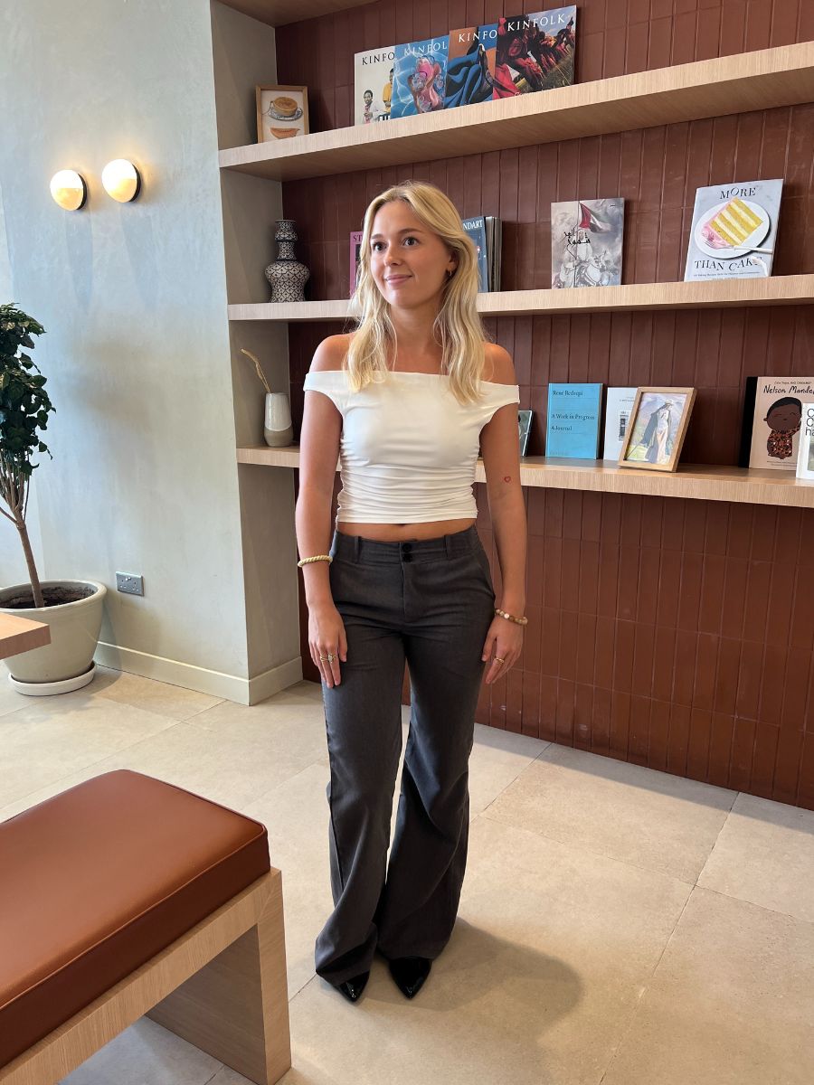 Lucy low waisted suit pants - Gray