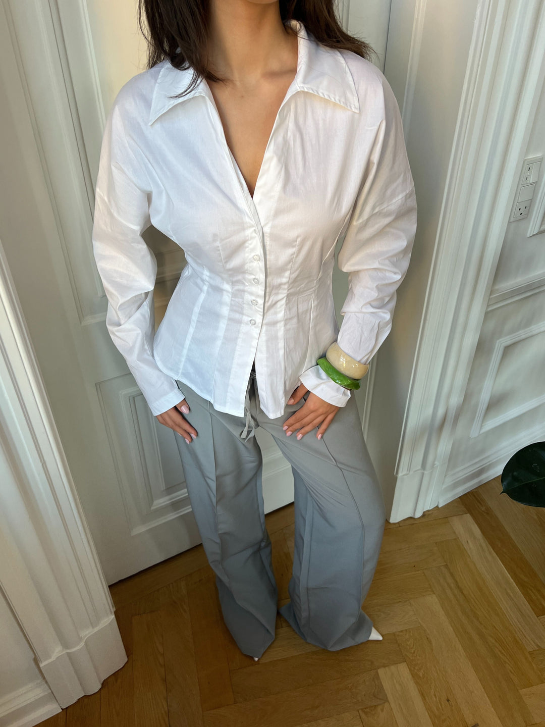 Alessia fitted shirt - White