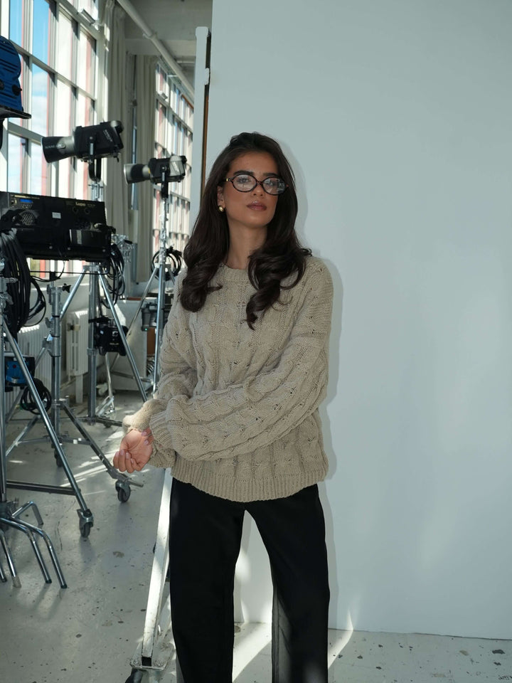 Anora chunky knit sweater - Beige