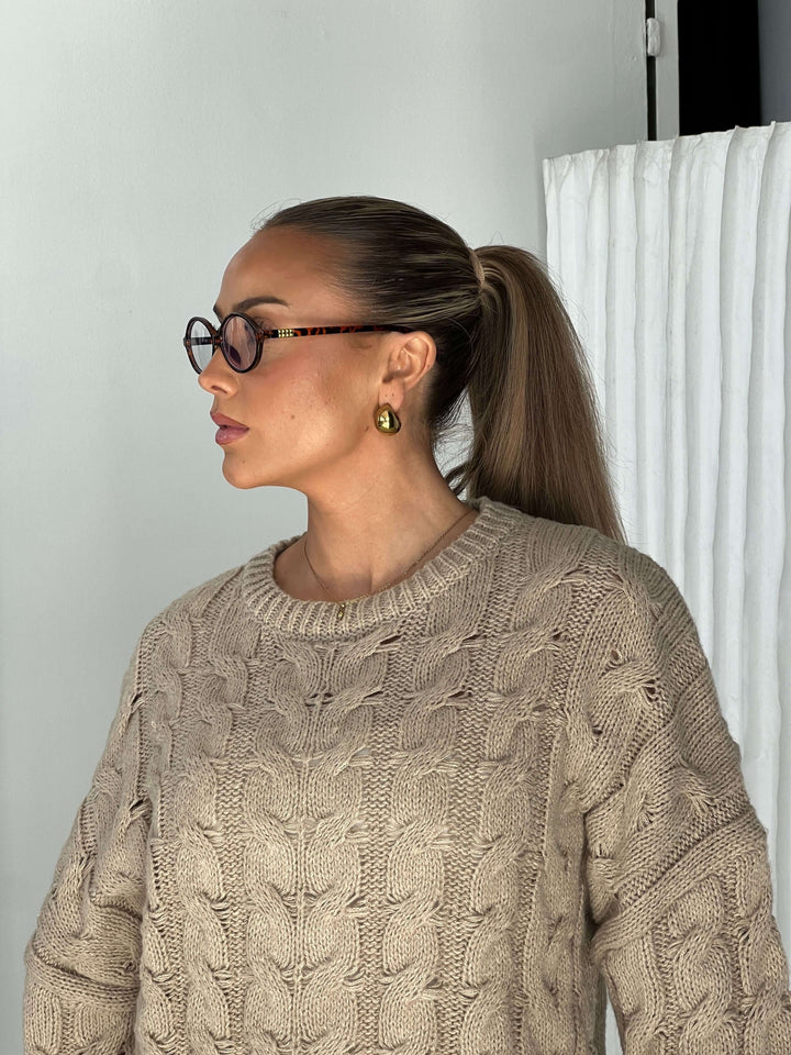 Anora chunky knit sweater - Beige