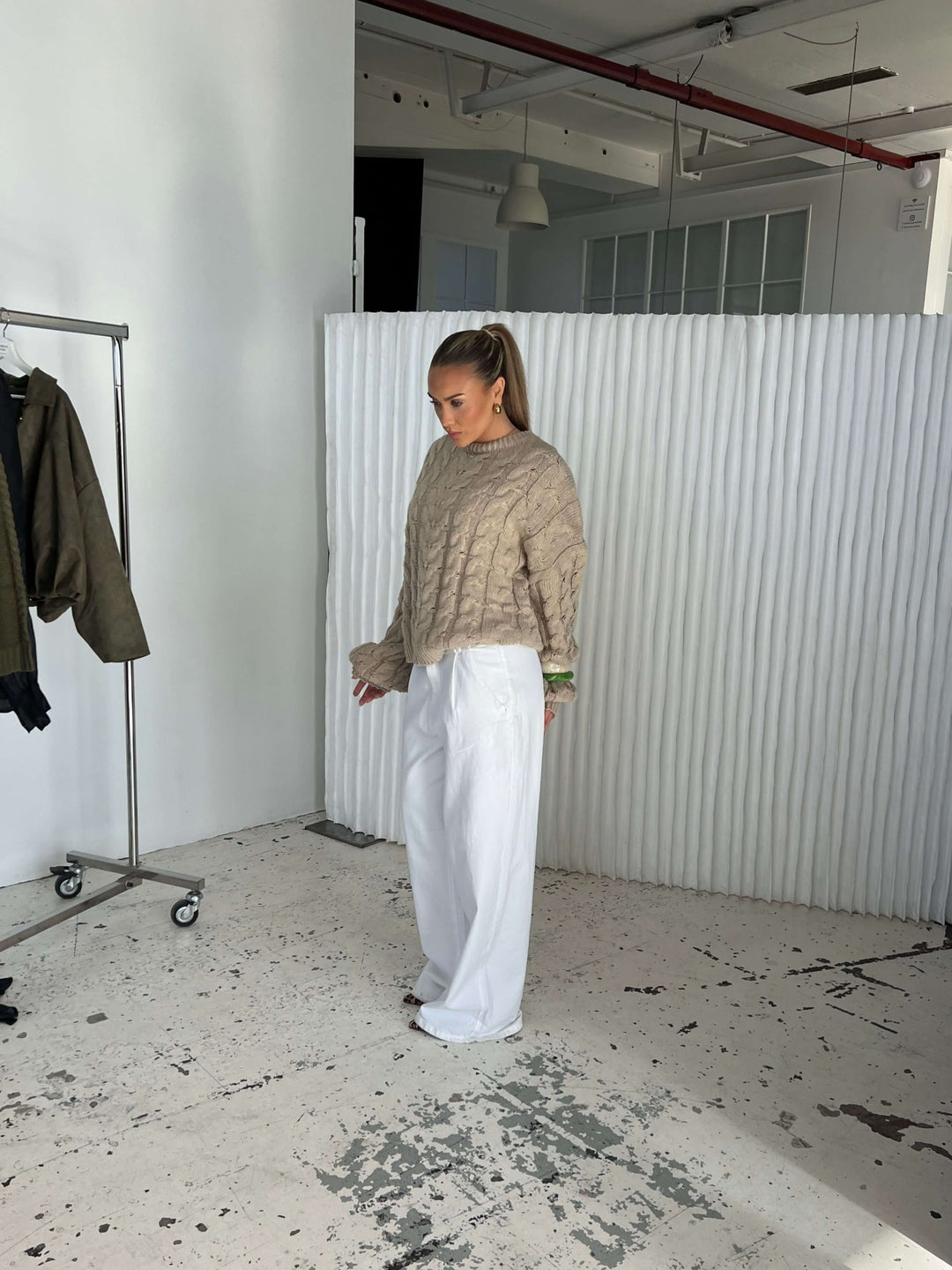 Anora chunky knit sweater - Beige