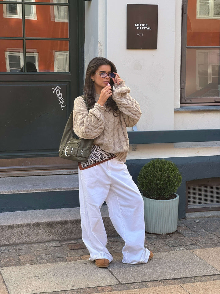 Anora chunky knit sweater - Beige