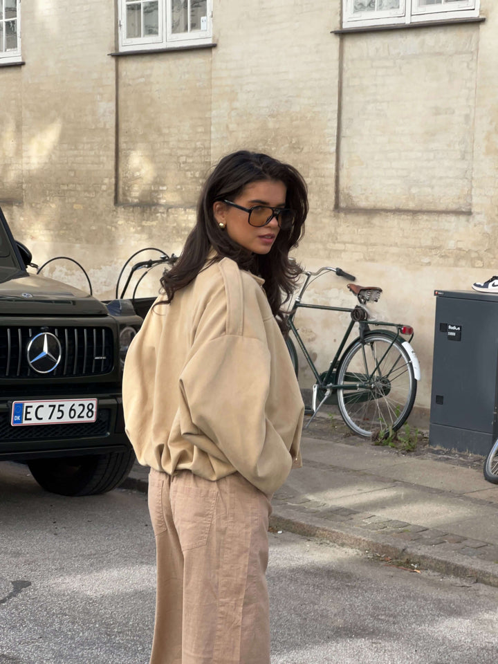 Arlinda suede bomber jacket - Beige