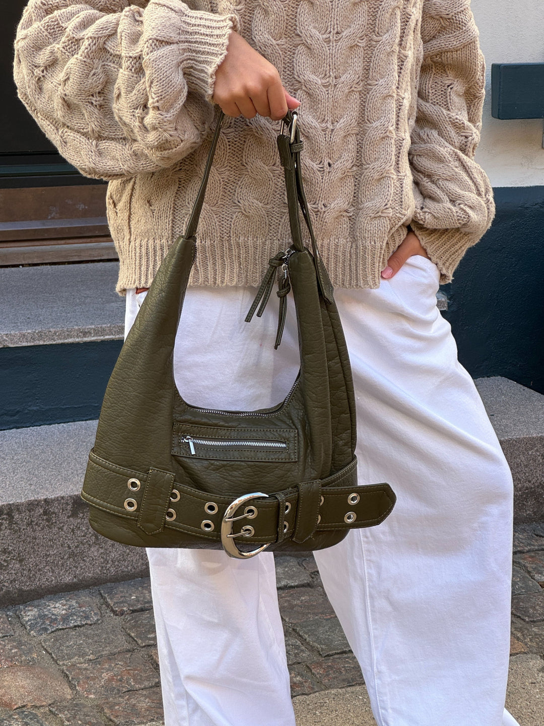 Ayla buckle shoulder bag - Green