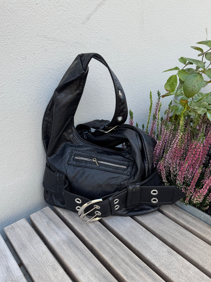 Ayla buckle shoulder bag - Black