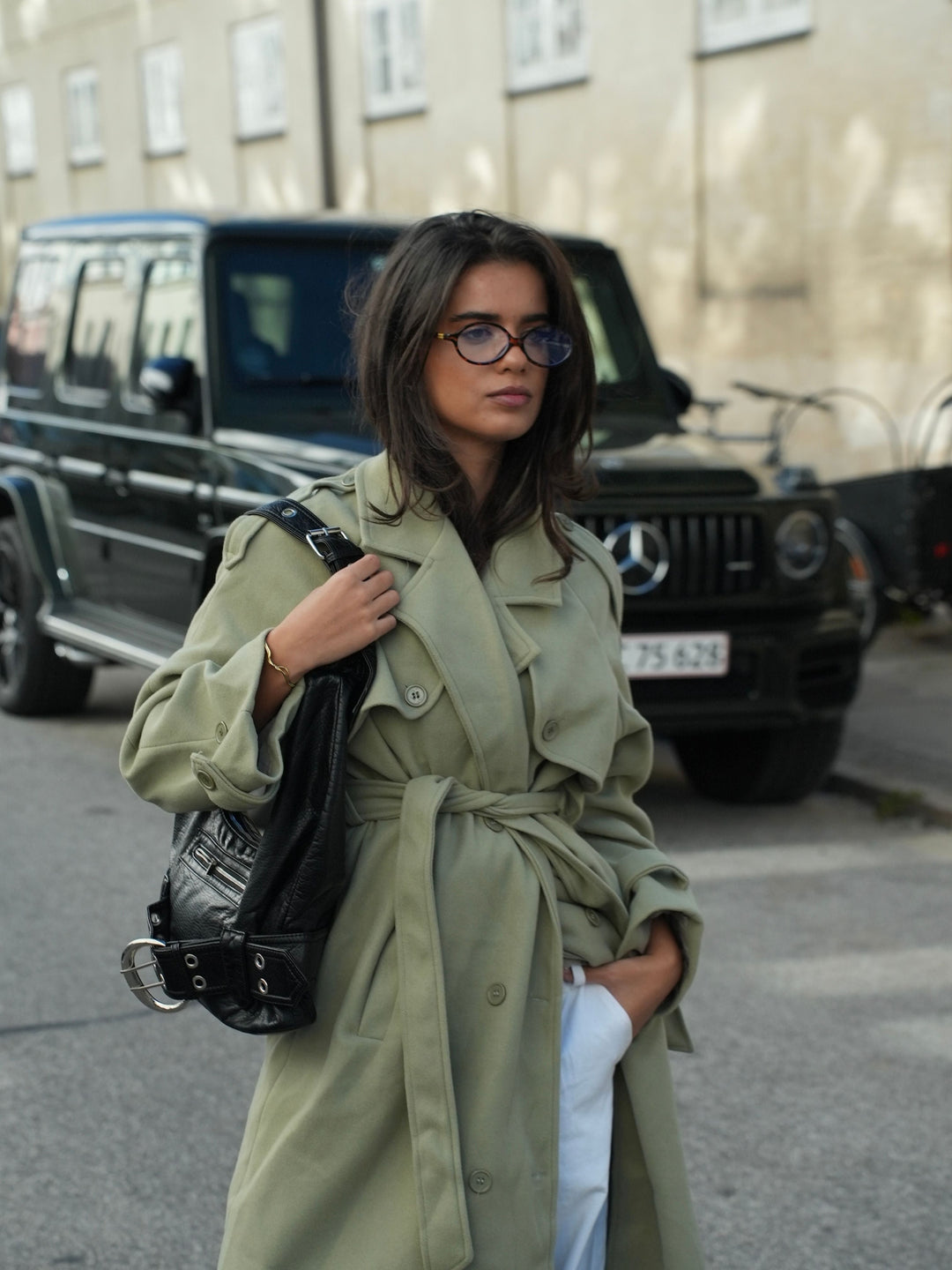 Ayla buckle shoulder bag - Black