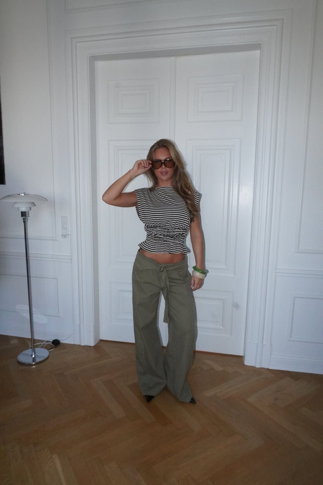 Claire belt pants - Green