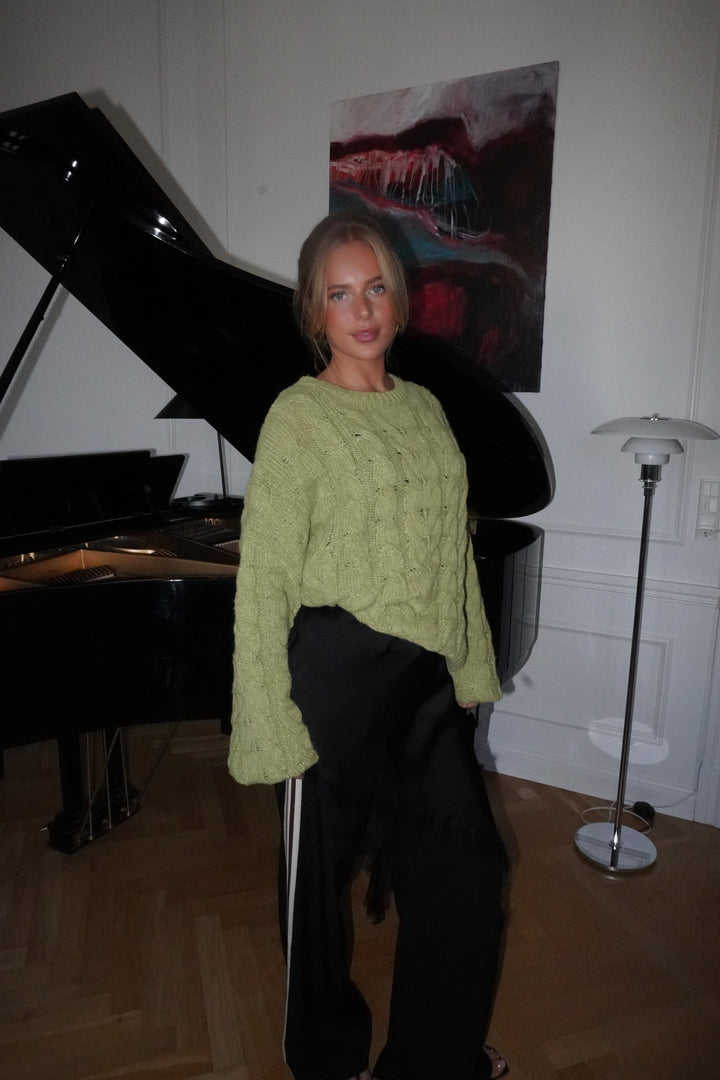 Anora chunky knit sweater - Lime green