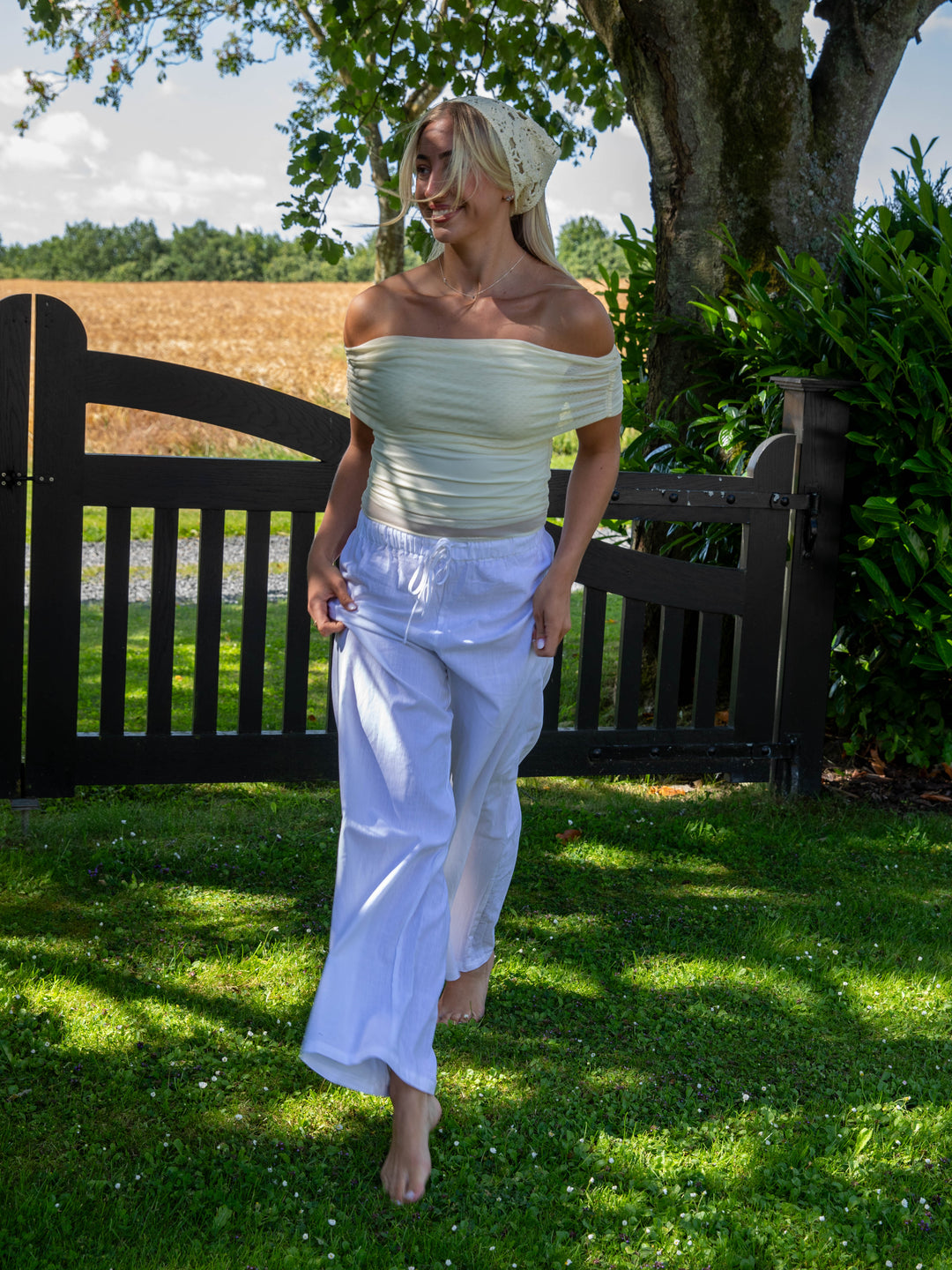 Elva linen pants - Ivory