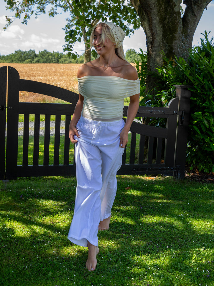 Elva linen pants - Ivory