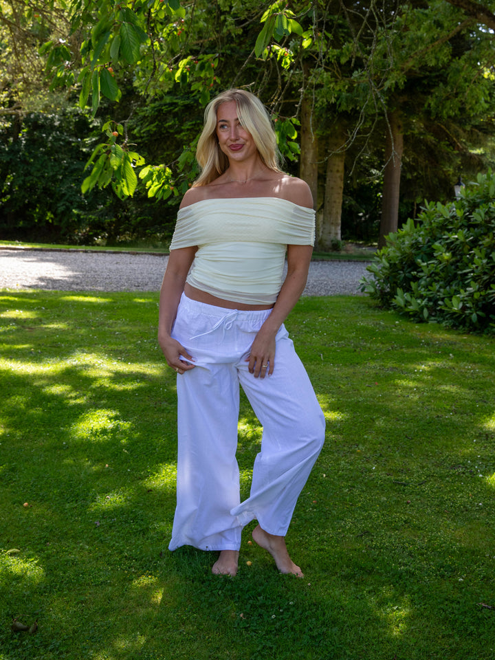 Elva linen pants - Ivory