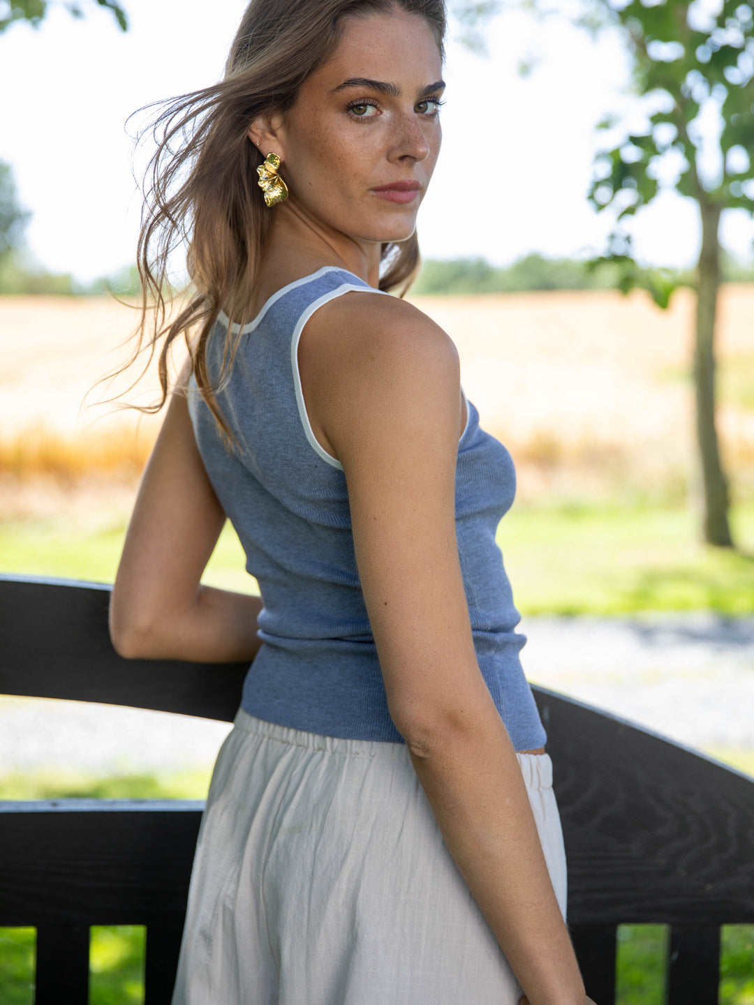 Tiffany top - Gray/White