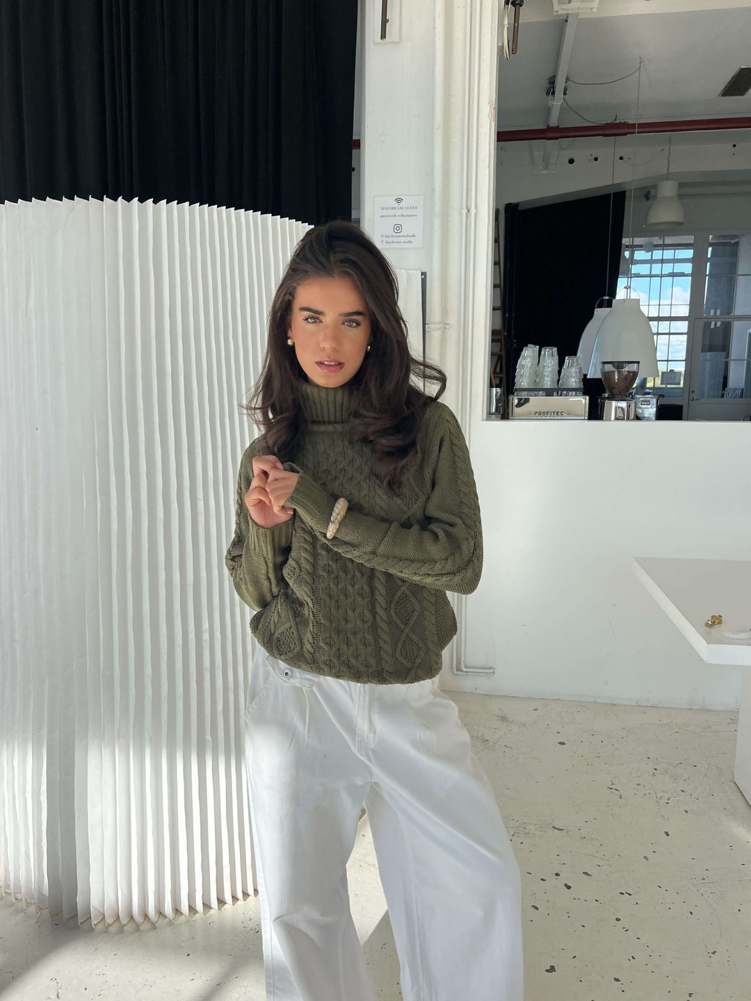 Elvira turtleneck sweater - Dark green