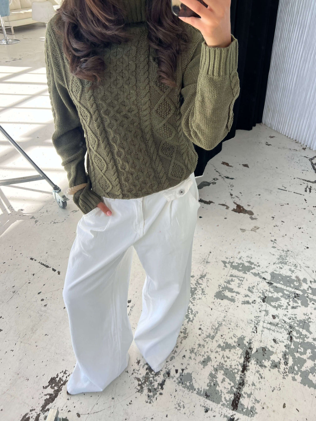 Elvira turtleneck sweater - Dark green