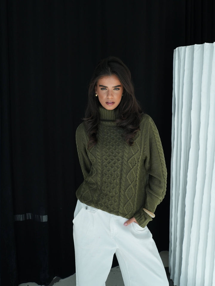 Elvira turtleneck sweater - Dark green