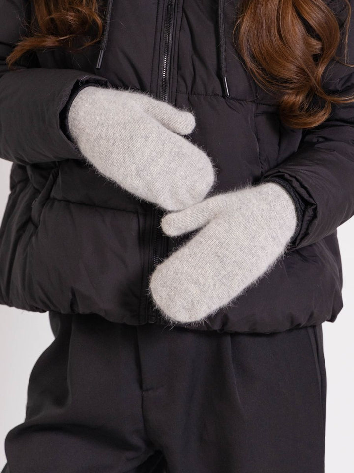 Flora mittens - Light gray
