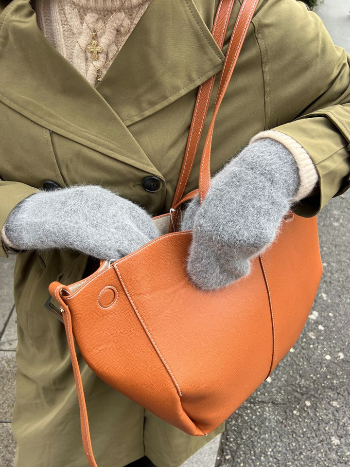 Flora mittens - Light gray