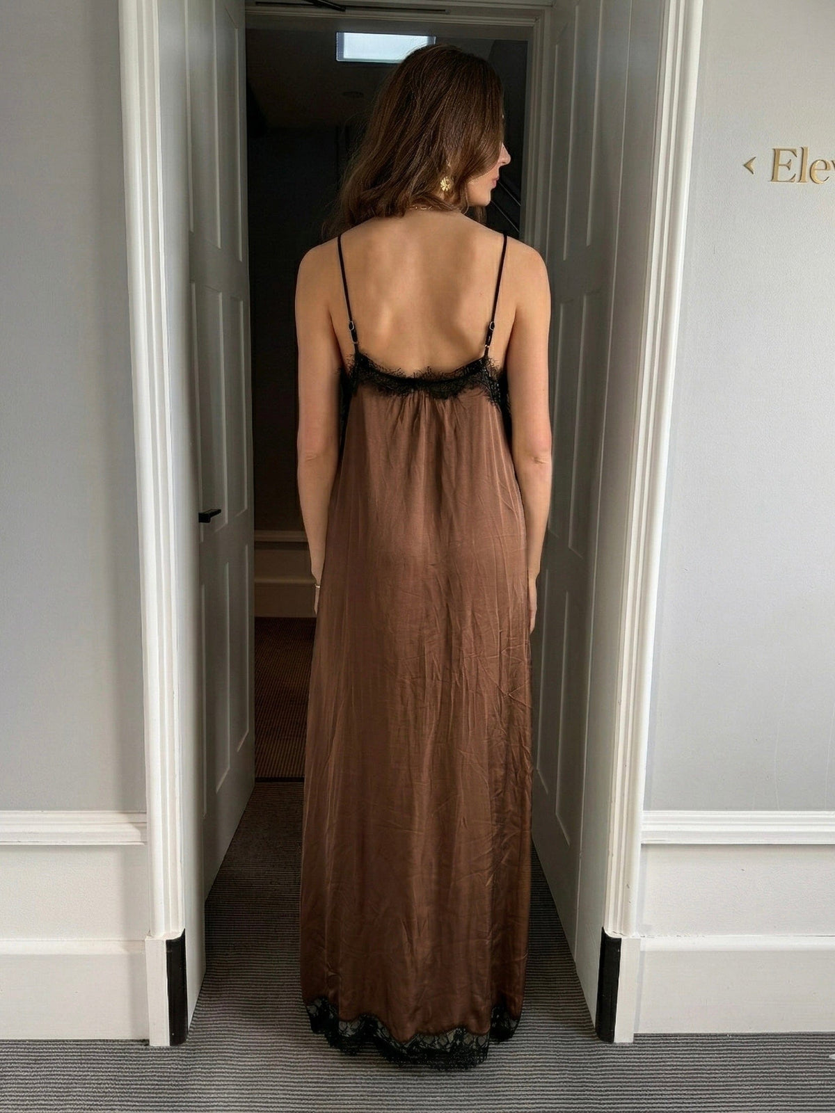 Sikka Lace Dress Brown