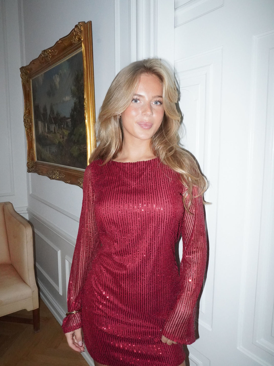 Giulia glitter dress - Dark red