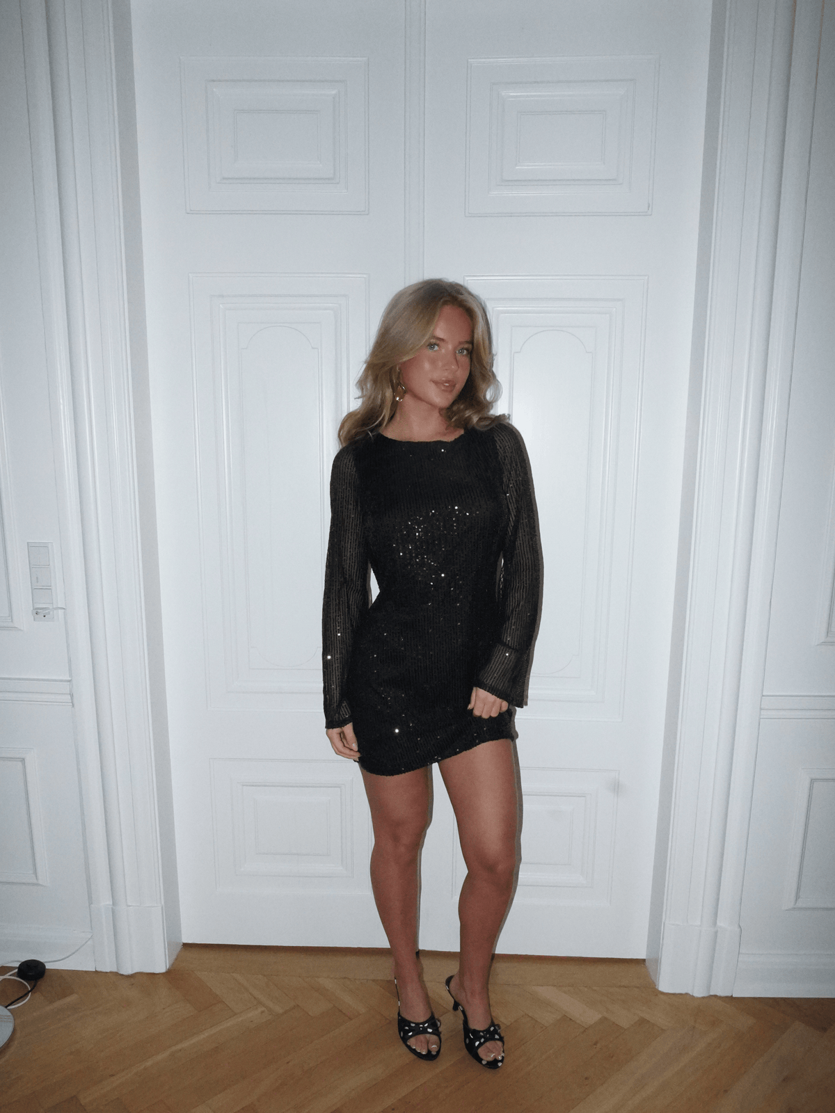 Giulia Glitter Dress Black