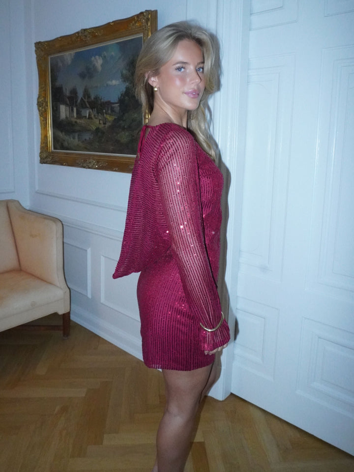 Giulia glitter dress - Dark red