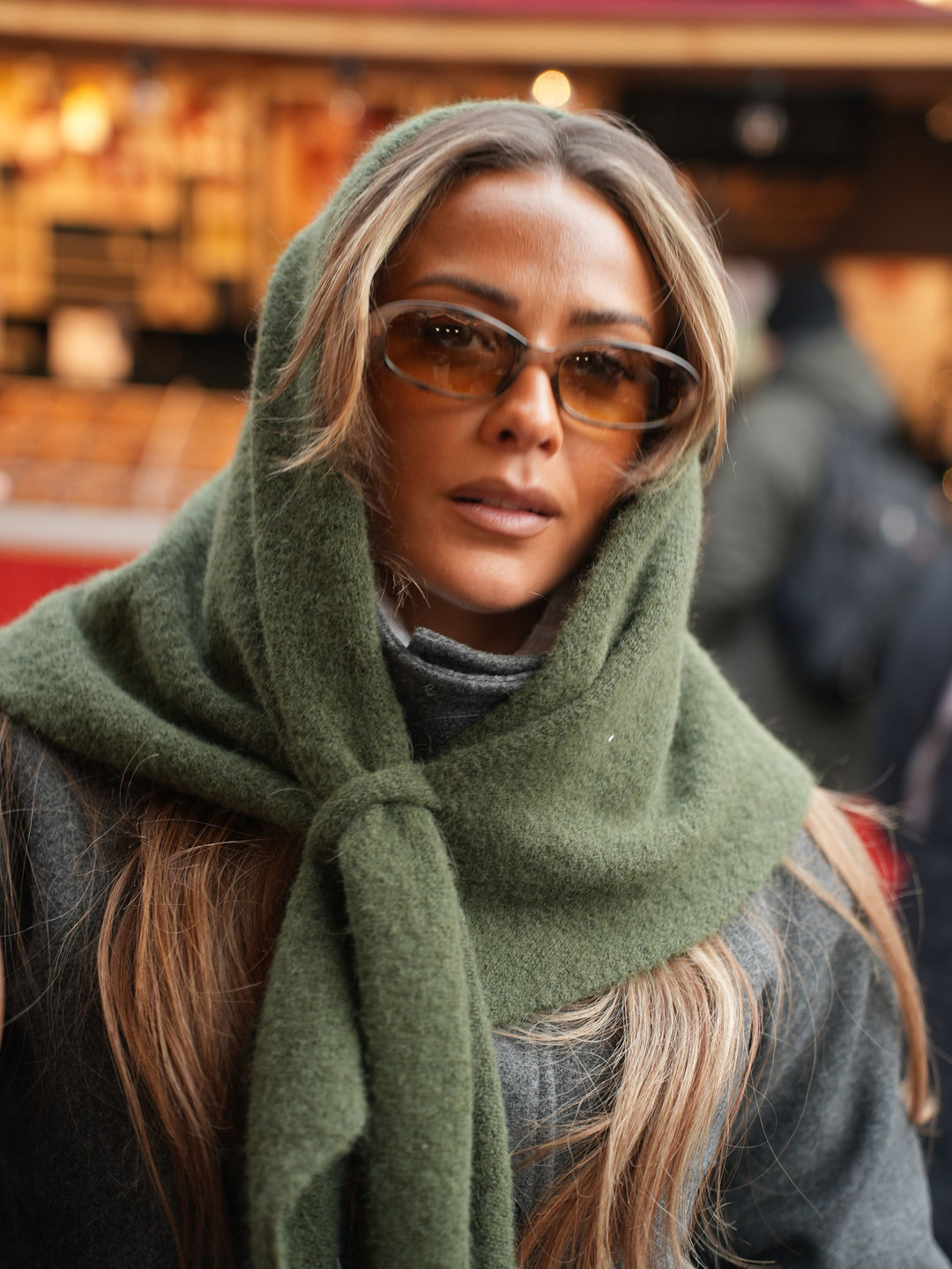 Gyda Mohair Scarf - Dark green