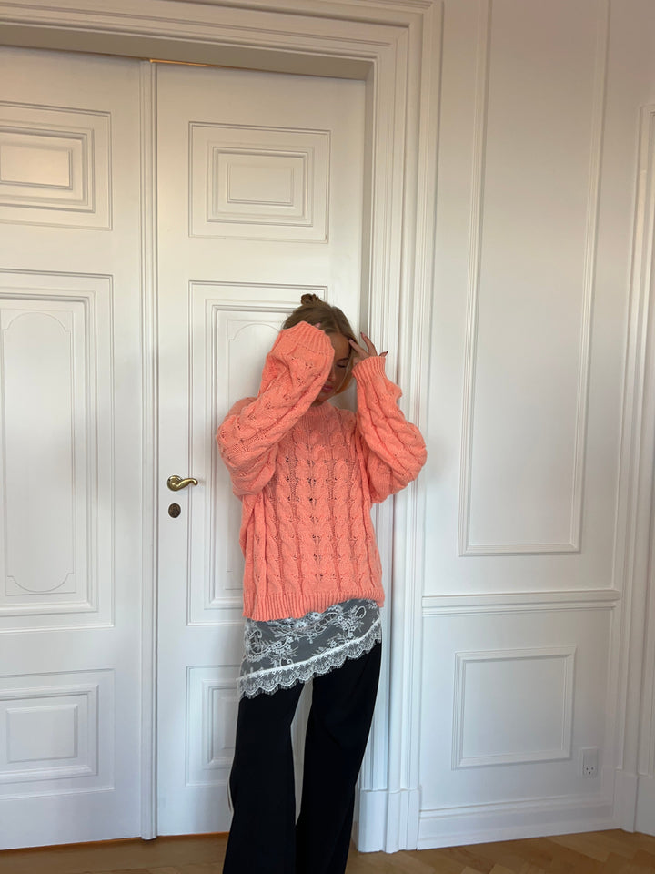 Anora chunky knit sweater - Peach