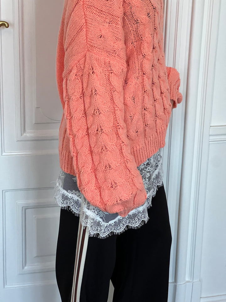 Anora chunky knit sweater - Peach