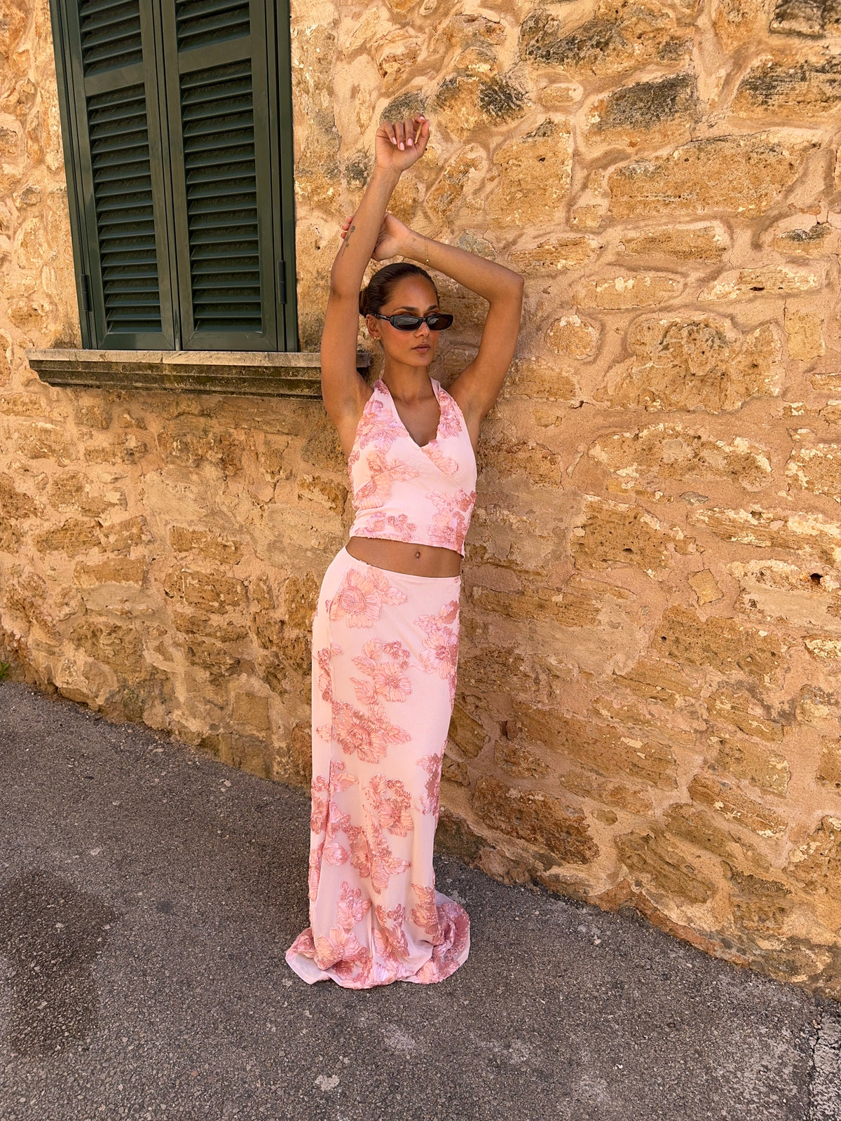 Kivo Mesh Skirt Pink