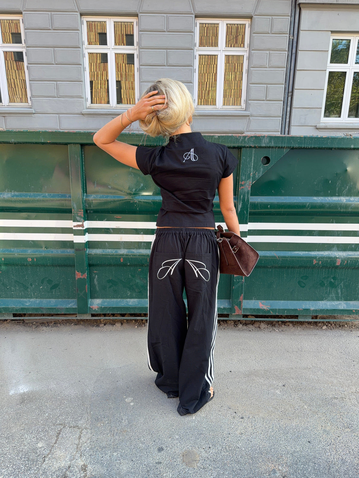 Jua Striped Pants Black