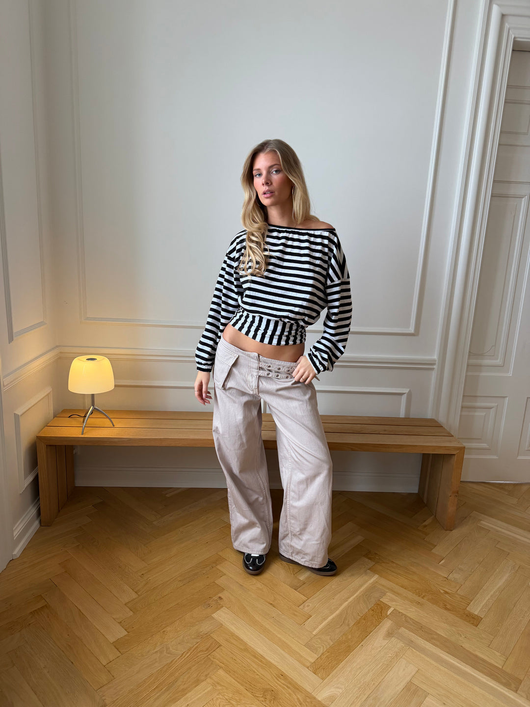 Ester belt detail pants - Taupe