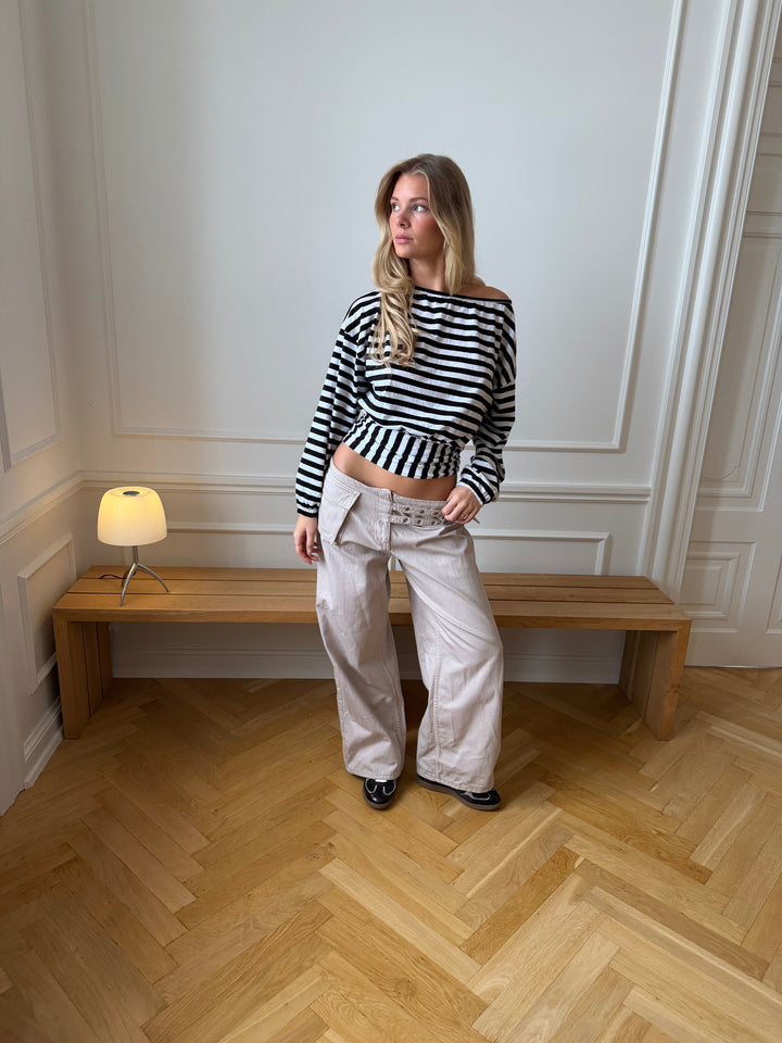 Ester belt detail pants - Taupe