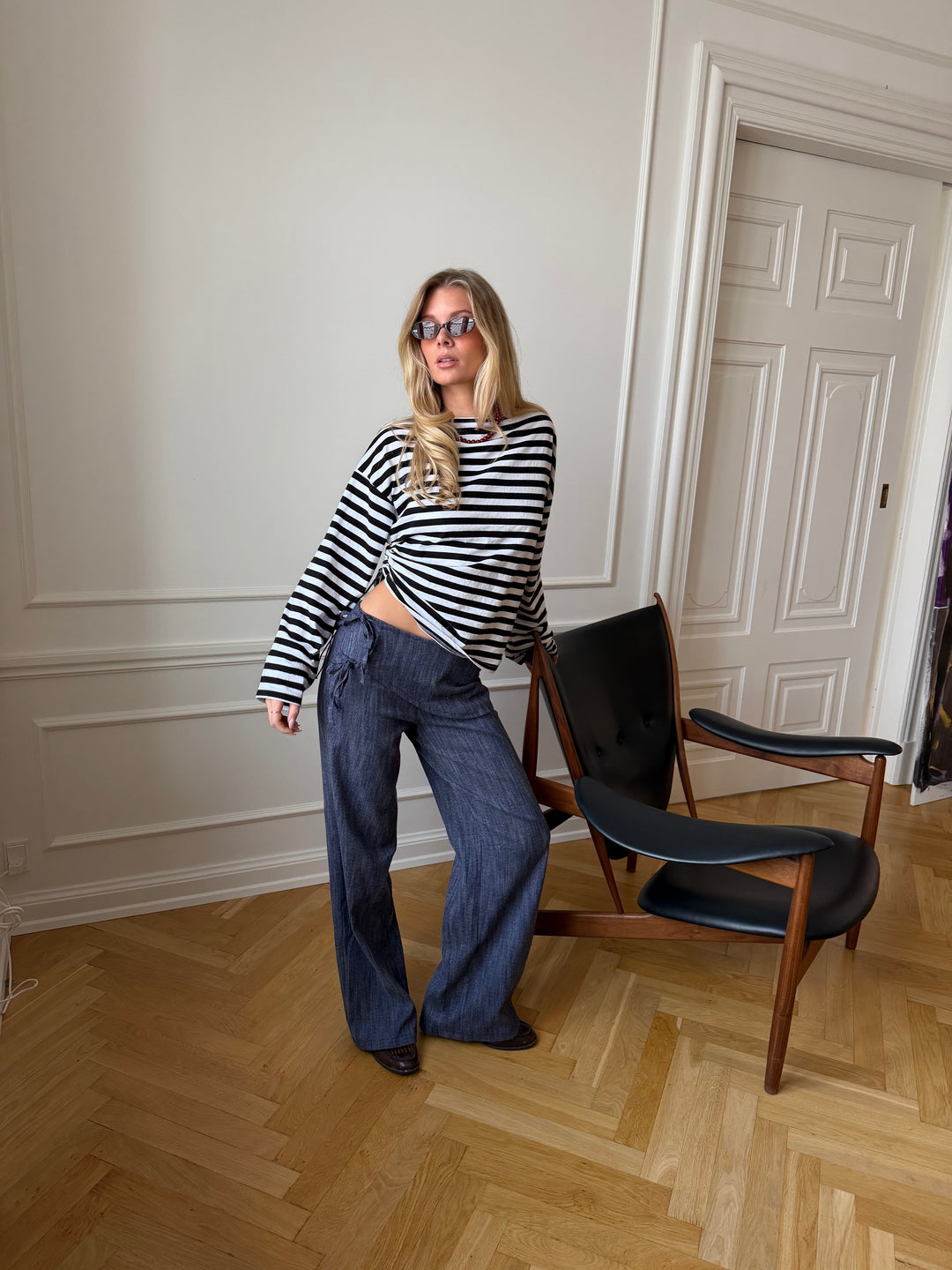 Ida striped polo shirt - Black/white