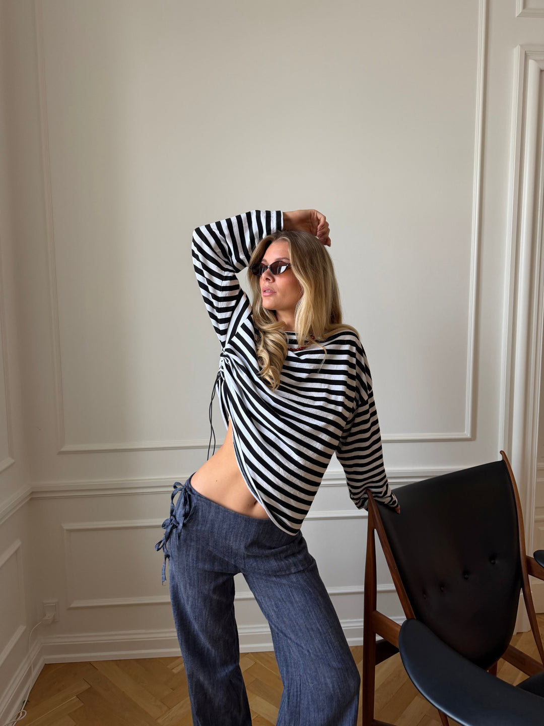 Ida striped polo shirt - Black/white