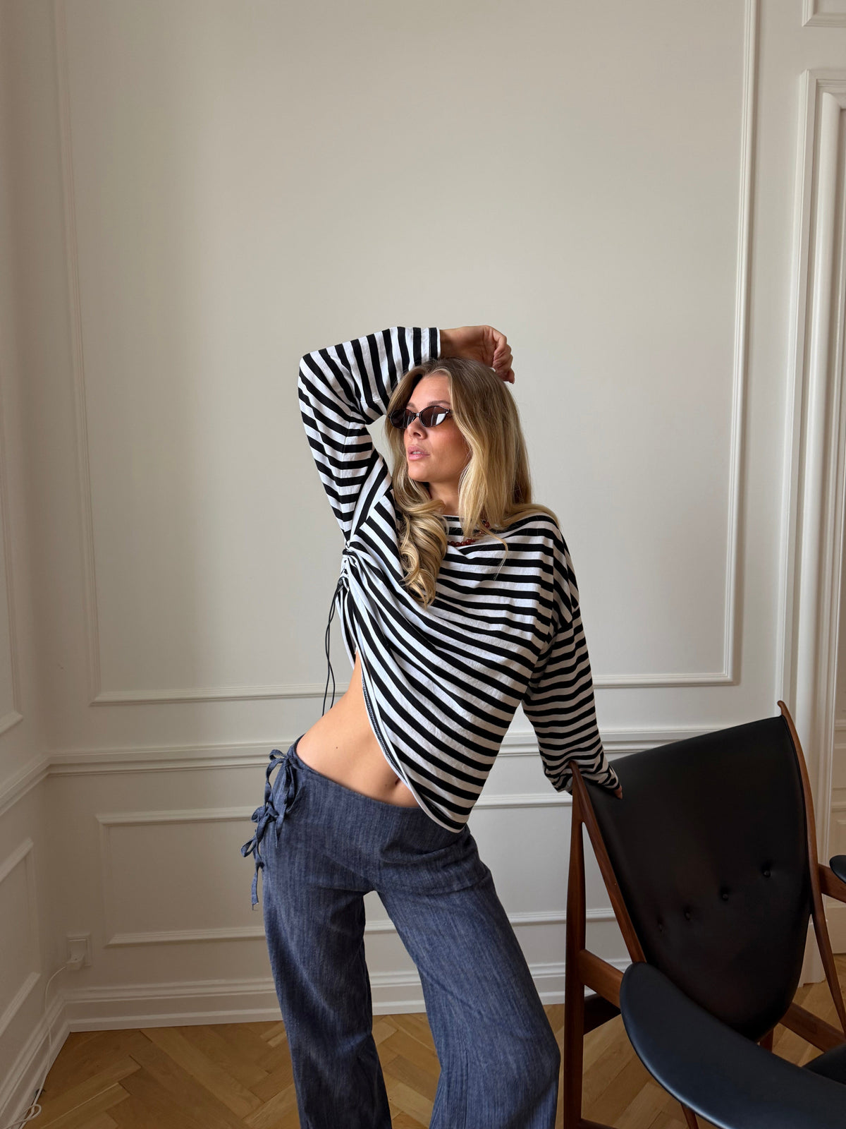 Ida Striped Polo Black