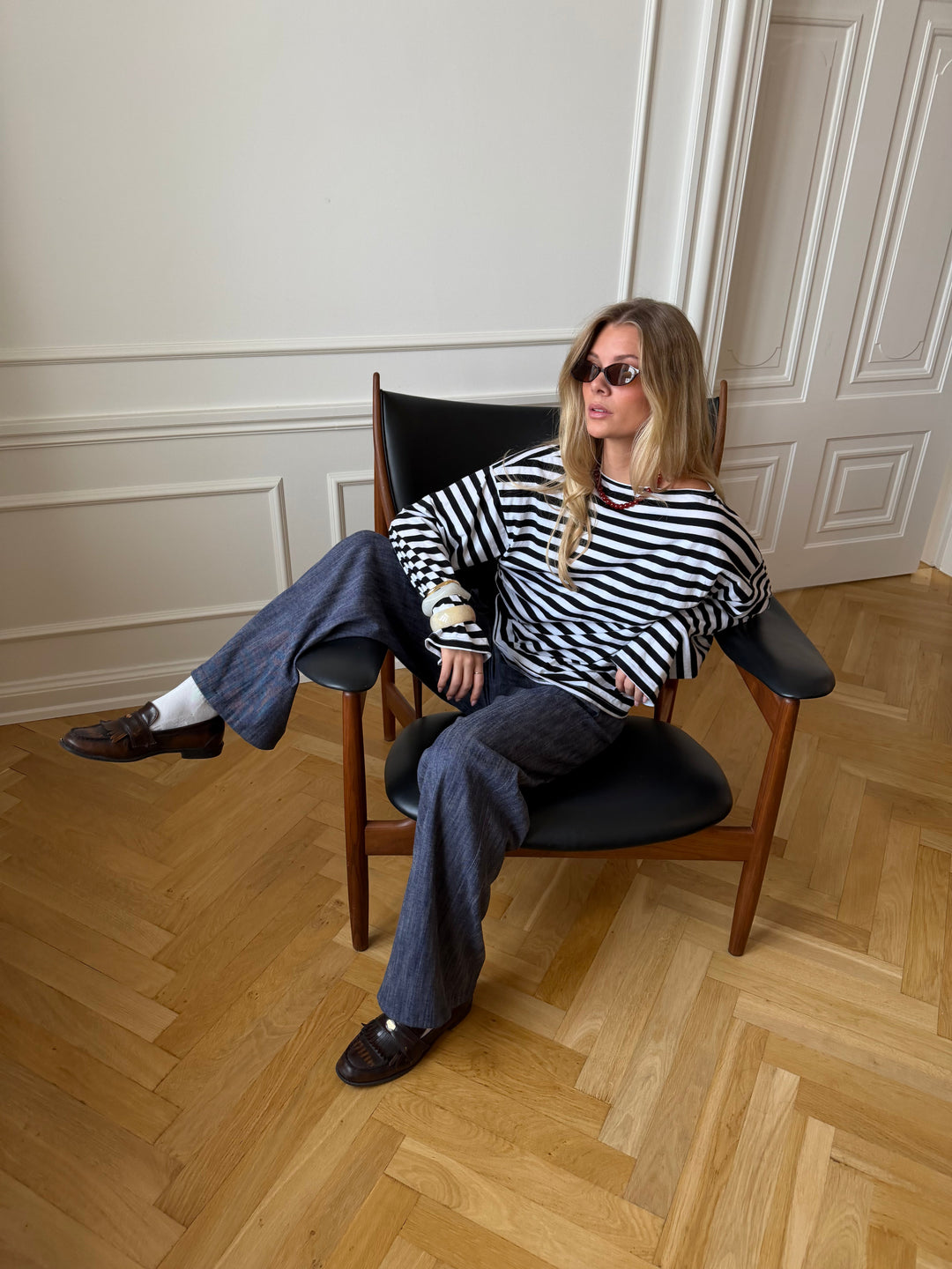 Ida striped polo shirt - Black/white