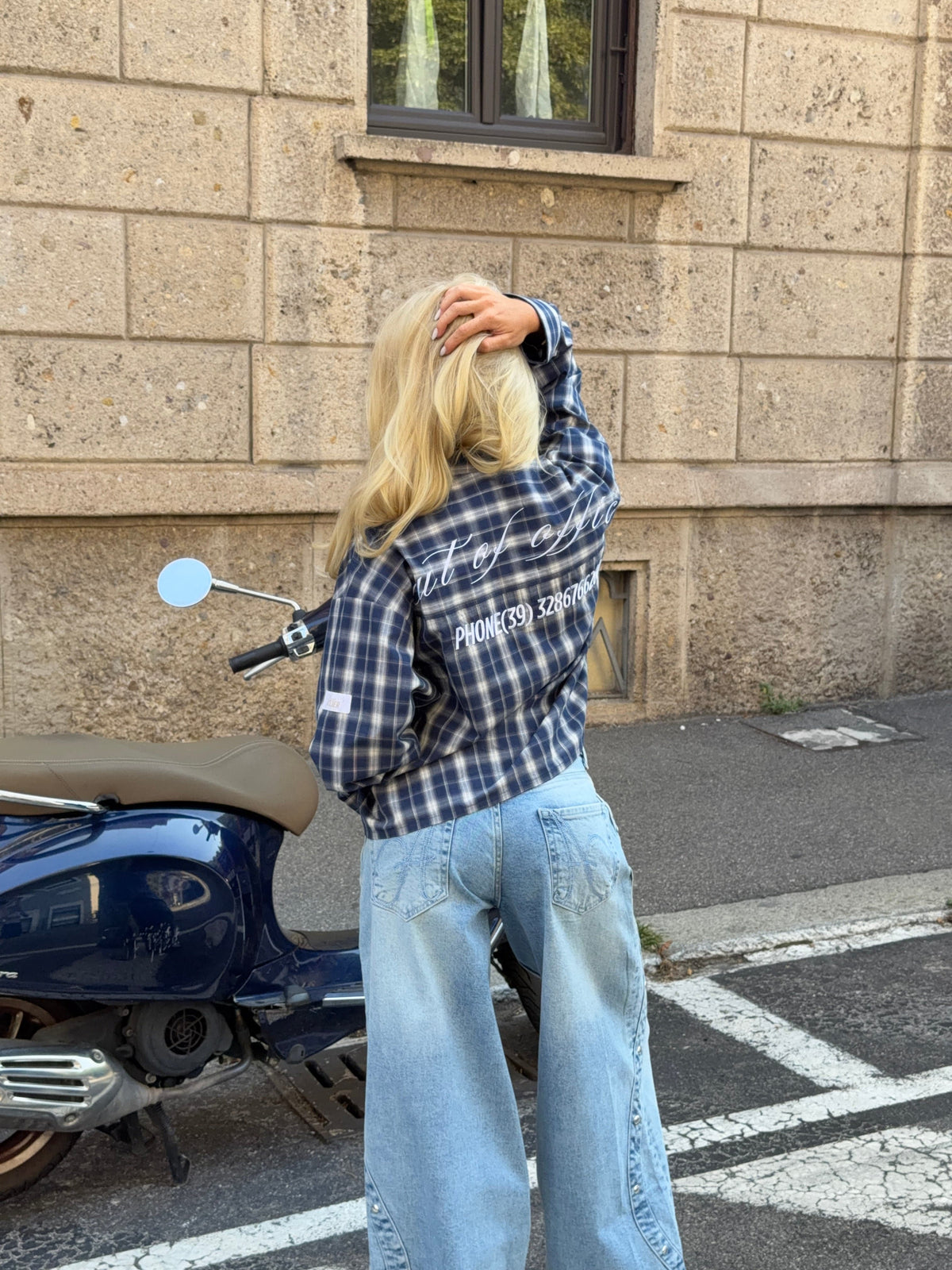 Hilma Checked Shirt Dark Blue