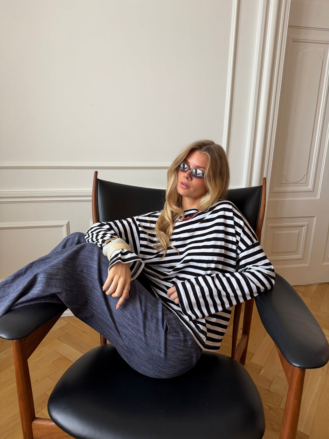 Ida striped polo shirt - Black/white