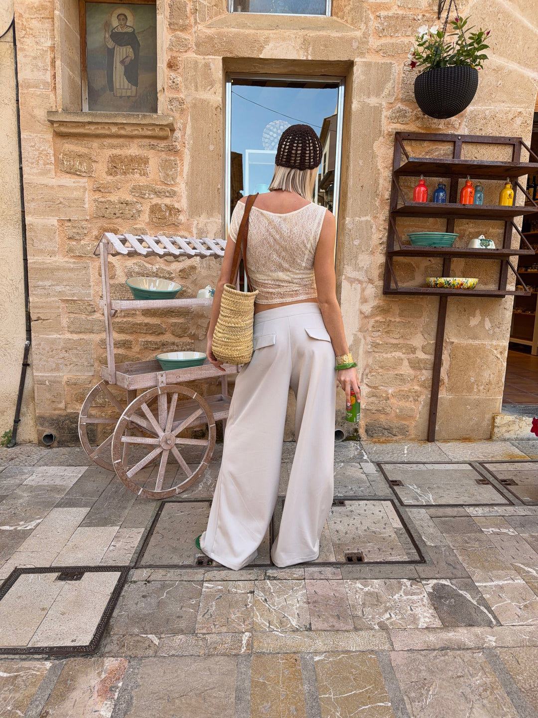 Malva belted suit pants - Light taupe