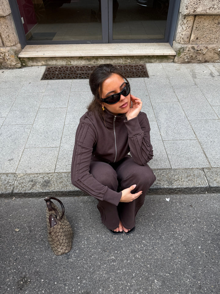 Kenya zip sweatshirt - Brown