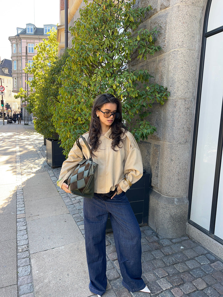 Arlinda suede bomber jacket - Beige