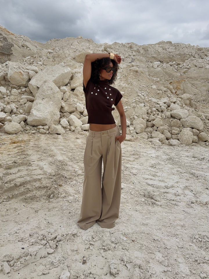 Holly loose suit trousers - Beige