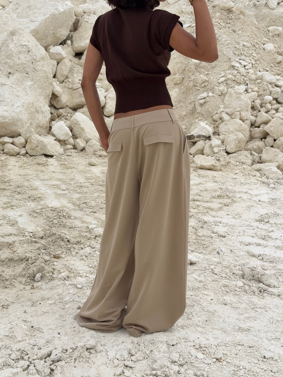 Holly loose suit trousers - Beige