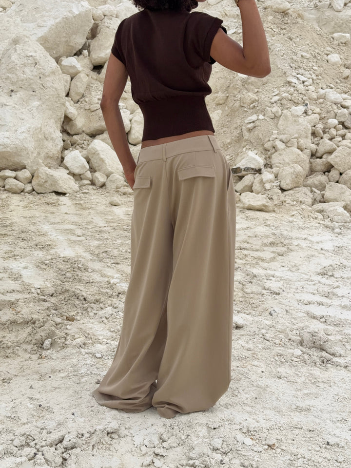 Holly loose suit trousers - Beige