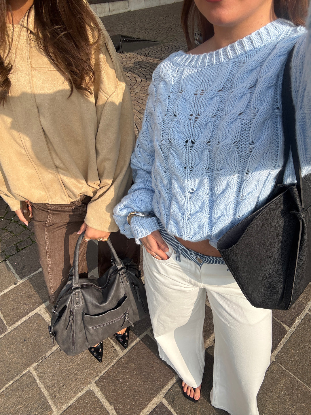 Anora chunky knit sweater - Light blue