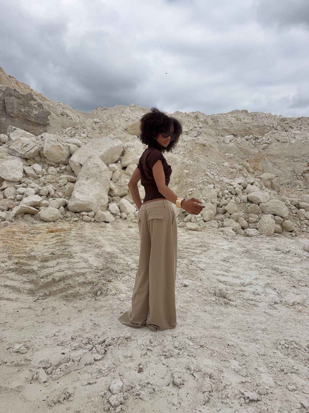 Holly loose suit trousers - Beige