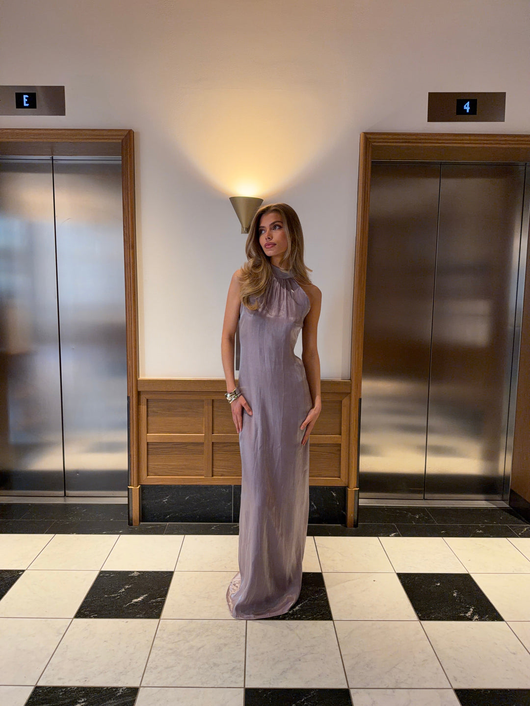 Rigmor high-neck maxi dress - Purple